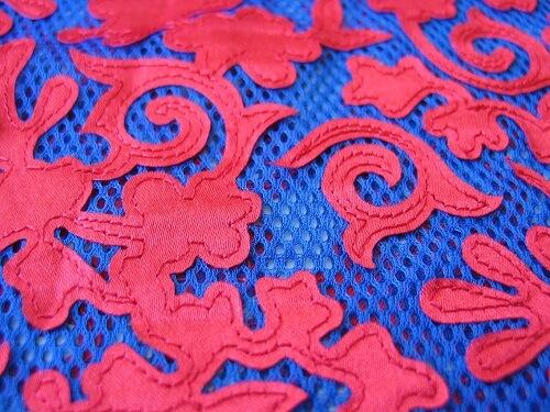 Laser-cut lace appliqué produced on a GMI machine